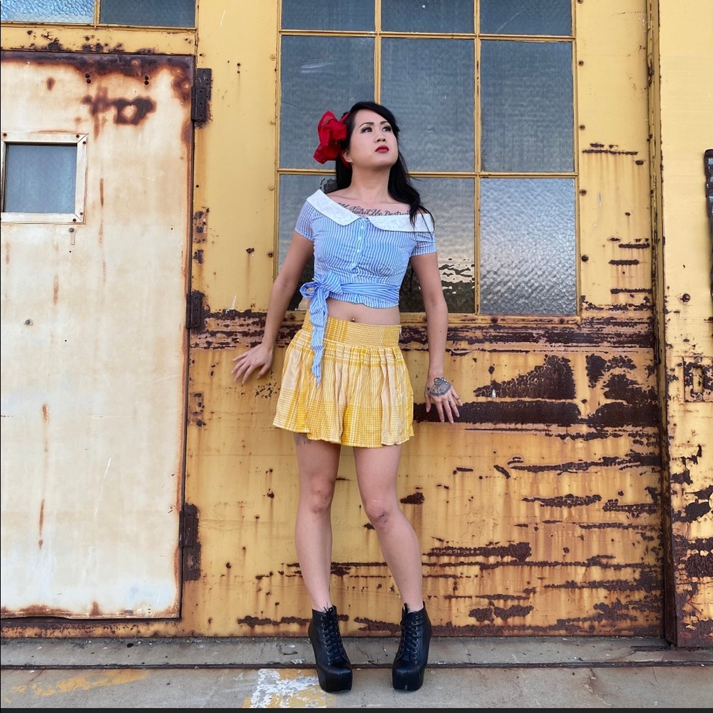 Snow White Inspired Crop Top And Mini Skirt Set